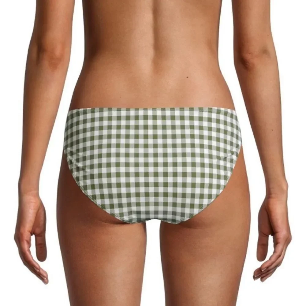 Tory Burch Green Gingham Hipster Bikini Bottoms